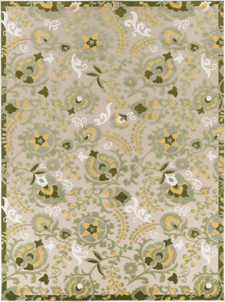 Nourison Aloha ALH17 Ivory Green Area Rug main image