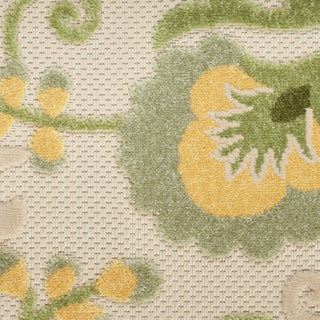 Nourison Aloha ALH17 Ivory Green Area Rug Swatch Image
