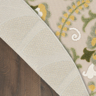 Nourison Aloha ALH17 Ivory Green Area Rug Corner Image