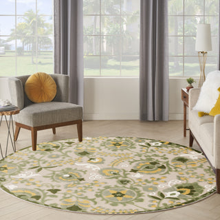 Nourison Aloha ALH17 Ivory Green Area Rug Room Image Feature