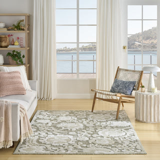 Nourison Aloha ALH17 Ivory Sage Area Rug Corner Image