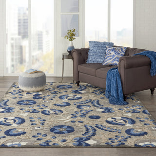 Aloha ALH17 Natural/Blue Area Rug by Nourison Corner Image