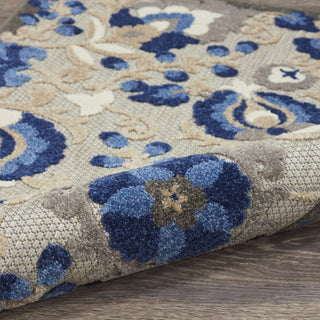 Aloha ALH17 Natural/Blue Area Rug by Nourison Detail Image