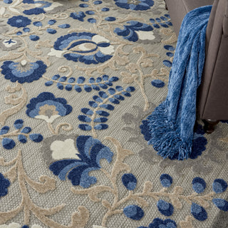 Aloha ALH17 Natural/Blue Area Rug by Nourison Texture Image