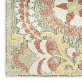 Nourison Aloha ALH17 Sage Rose Area Rug Corner Image