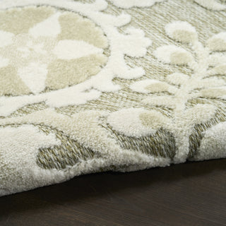 Nourison Aloha ALH17 Ivory Sage Area Rug Corner Image
