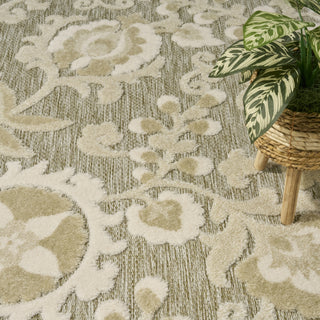 Nourison Aloha ALH17 Ivory Sage Area Rug Corner Image