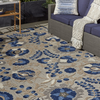 Aloha ALH17 Natural/Blue Area Rug by Nourison 