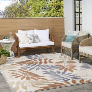 Nourison Aloha ALH18 Blue Mocha Area Rug Corner Image