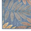 Nourison Aloha ALH18 Blue Rose Area Rug Corner Image