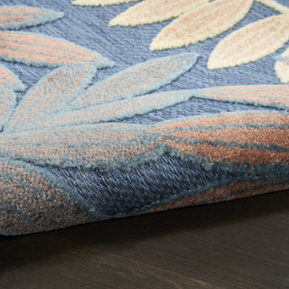 Nourison Aloha ALH18 Blue Rose Area Rug Detail Image
