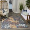 Nourison Aloha ALH18 Blue Rose Area Rug Swatch Image
