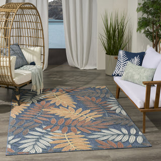 Nourison Aloha ALH18 Blue Rose Area Rug Swatch Image