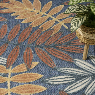 Nourison Aloha ALH18 Blue Rose Area Rug Texture Image