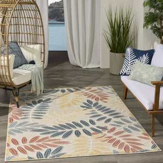 Nourison Aloha ALH18 Ivory Blue Area Rug Swatch Image