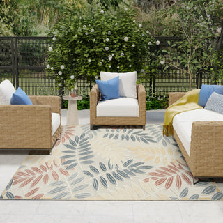 Nourison Aloha ALH18 Ivory Blue Area Rug Swatch Image