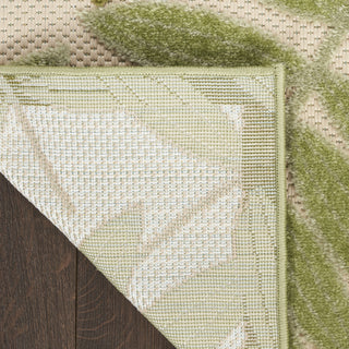 Nourison Aloha ALH18 Ivory Green Area Rug Corner Image