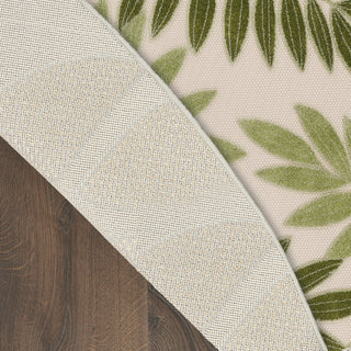 Nourison Aloha ALH18 Ivory Green Area Rug Corner Image