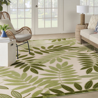Nourison Aloha ALH18 Ivory Green Area Rug Corner Image