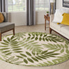 Nourison Aloha ALH18 Ivory Green Area Rug Corner Image