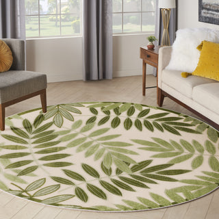 Nourison Aloha ALH18 Ivory Green Area Rug Corner Image