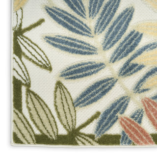 Nourison Aloha ALH18 Ivory Rose Area Rug Corner Image