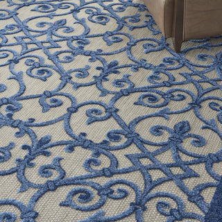 Aloha ALH21 Grey/Blue Area Rug by Nourison 