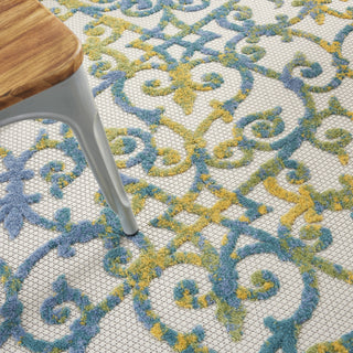 Nourison Aloha ALH21 Ivory Blue Area Rug 