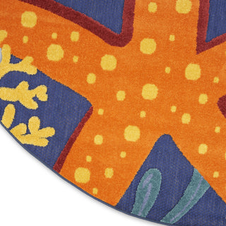 Nourison Aloha ALH24 Navy Multicolor Area Rug 8' Round