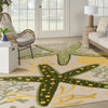 Nourison Aloha ALH24 Green Yellow Area Rug Corner Image