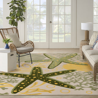 Nourison Aloha ALH24 Green Yellow Area Rug Room Image Feature
