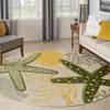 Nourison Aloha ALH24 Green Yellow Area Rug Corner Image