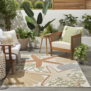 Nourison Aloha ALH24 Ivory Multicolor Area Rug Corner Image