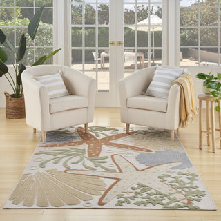 Nourison Aloha ALH24 Ivory Multicolor Area Rug Corner Image