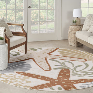 Nourison Aloha ALH24 Ivory Multicolor Area Rug Corner Image