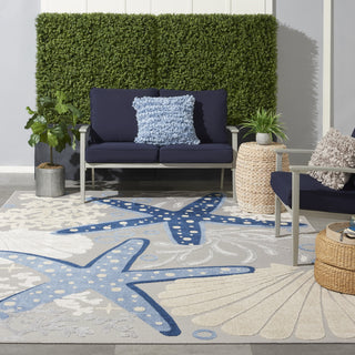 Nourison Aloha ALH24 Blue/Grey Area Rug 