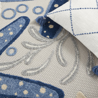 Nourison Aloha ALH24 Blue/Grey Area Rug 