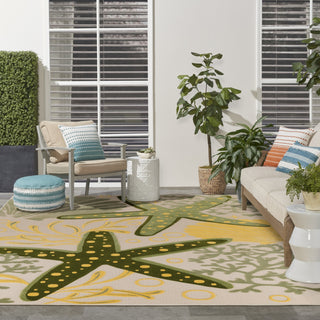 Nourison Aloha ALH24 Green Yellow Area Rug 