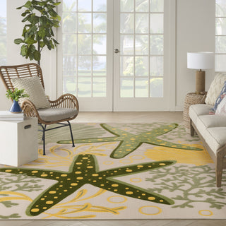 Nourison Aloha ALH24 Green Yellow Area Rug 