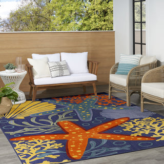 Nourison Aloha ALH24 Navy Multicolor Area Rug 