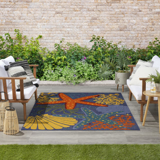 Nourison Aloha ALH24 Navy Multicolor Area Rug 