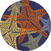 Nourison Aloha ALH28 Blue Multicolor Area Rug 8' Round