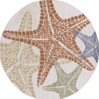 Nourison Aloha ALH28 Ivory Multicolor Area Rug 8' Round