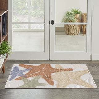 Nourison Aloha ALH28 Ivory Multicolor Area Rug Corner Image