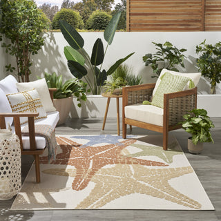 Nourison Aloha ALH28 Ivory Multicolor Area Rug Corner Image