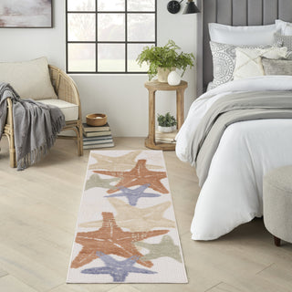 Nourison Aloha ALH28 Ivory Multicolor Area Rug Corner Image