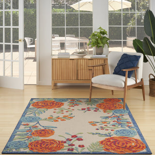 Nourison Aloha ALH32 Ivory Multicolor Area Rug Corner Image