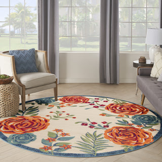 Nourison Aloha ALH32 Ivory Multicolor Area Rug Corner Image