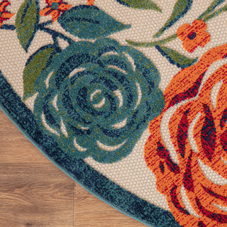 Nourison Aloha ALH32 Ivory Multicolor Area Rug Detail Image