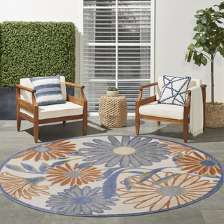 Nourison Aloha ALH33 Beige Multicolor Area Rug Corner Image